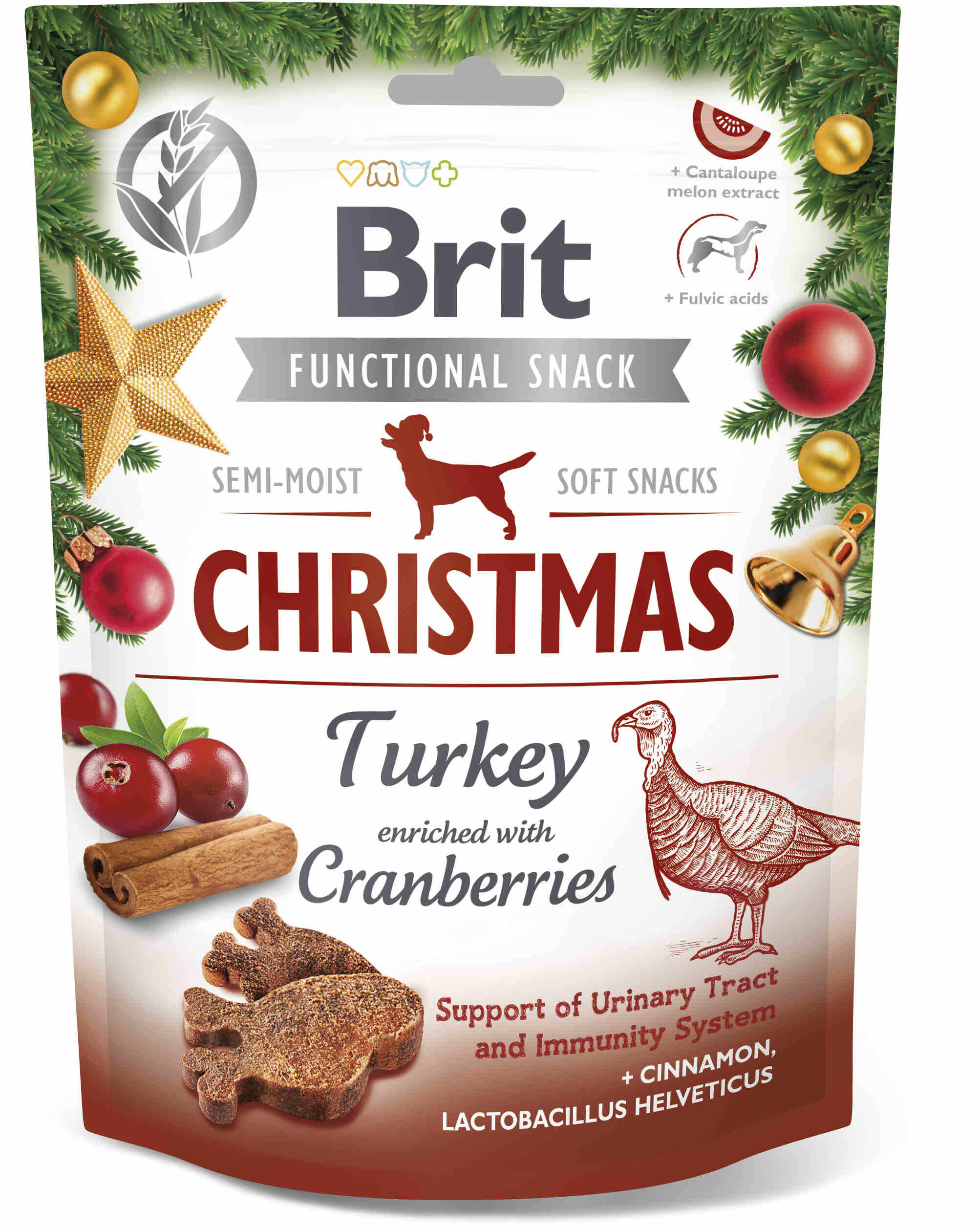 BRIT CARE Functional Snack, recompensă pentru câini, ediţie Crăciun 150g
