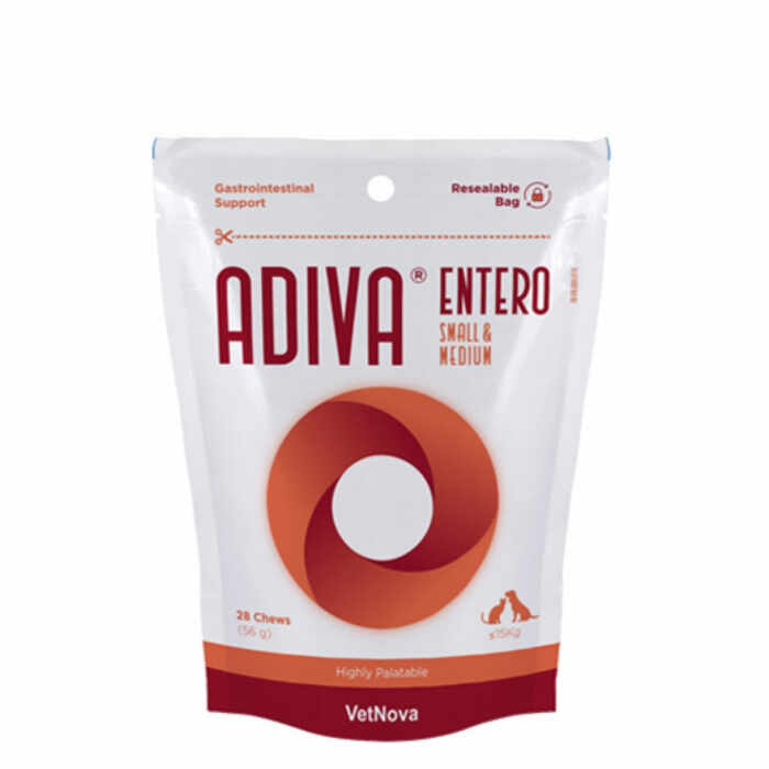 Hrana complementara pentru procesele digestive si intestinale, Adiva Entero Small Medium, VetNova, 28 chew, 570 mg