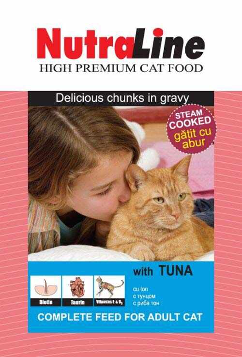 NUTRALINE CLASSIC Plic hrană umedă pentru pisici, cu Ton 100g