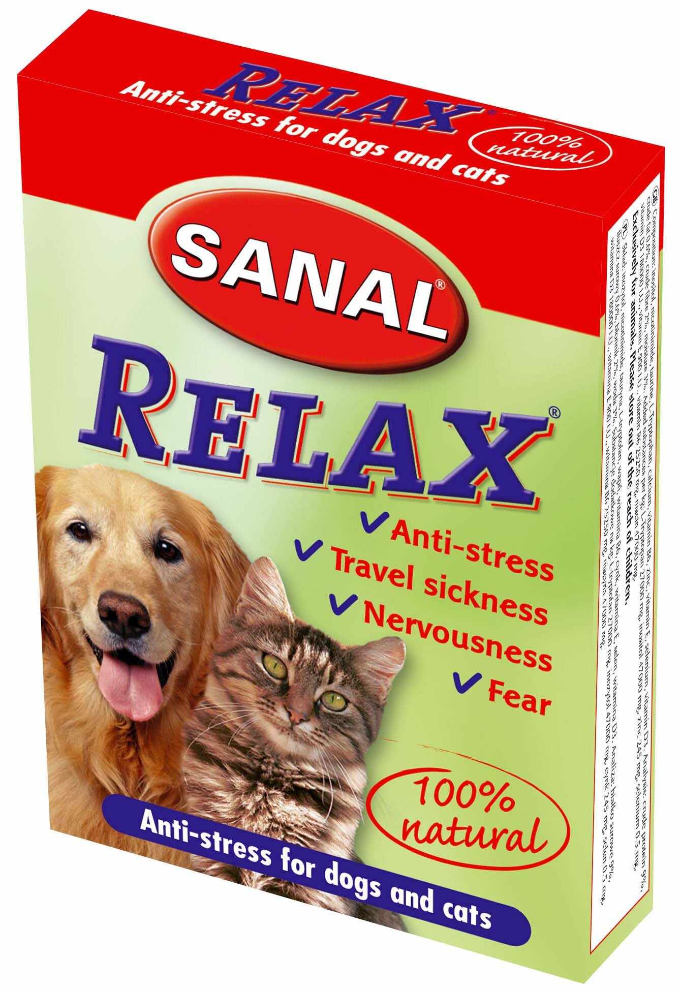 SANAL Relax pentru câini şi pisici, red. stres transport, agresivitate 15tablete