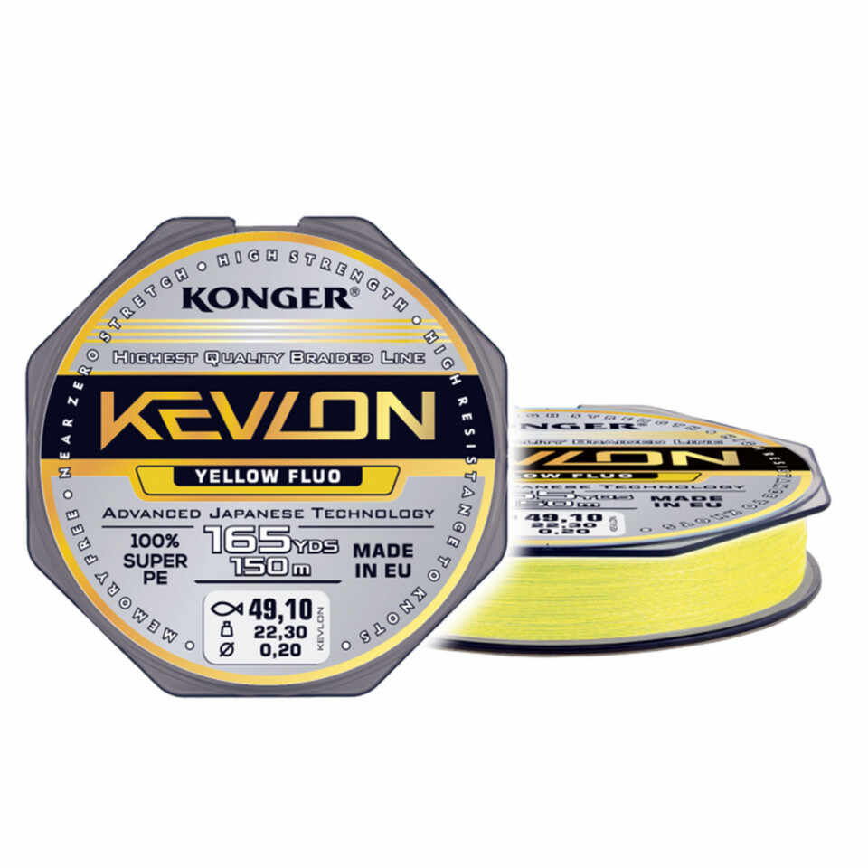 Fir Textil Konger Kevlon X4 0.18mm 17.3kg 150m Yellow Fluo