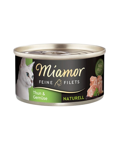 MIAMOR Feine Filets Naturell Tuna&Vegetables 80g ton si legume in sos propriu, hrana pisica adulta