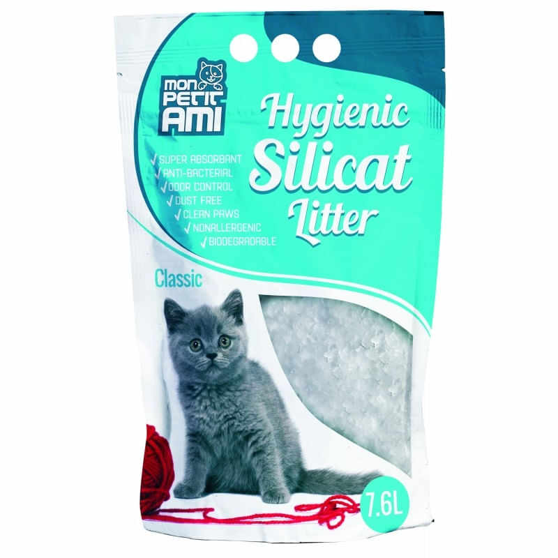 MON PETIT AMI Classic, neparfumat, așternut igienic pisici, granule, silicat, neaglomerant, neutralizare mirosuri, 7.6l