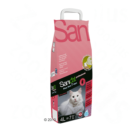 SANICAT 7Days, Aloe Vera, așternut igienic pisici, granule, bentonită, aglomerant, neutralizare mirosuri, 4l