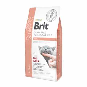 BRIT GF Veterinary Diet Renal, Ou și Mazăre, dietă veterinară pisici, hrană uscată fără cereale, afecțiuni renale, 5kg