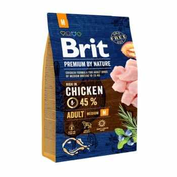 BRIT Premium By Nature Adult Medium Breed, M, Pui, hrană uscată câini, 3kg