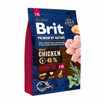 BRIT Premium By Nature Senior Large Breed, L-XL, Pui, hrană uscată câini senior, 3kg