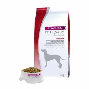 EUKANUBA Veterinary Diets Intestinal, Pui și Curcan, dietă veterinară câini, hrană uscată, afecțiuni digestive, 12kg