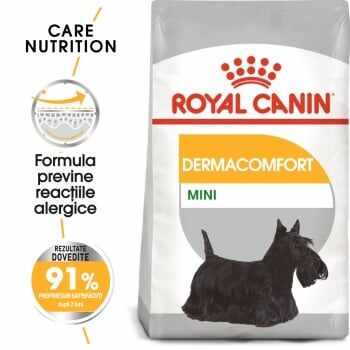 Royal Canin Mini Dermacomfort, hrană uscată câini, prevenirea iritațiilor pielii, 3kg