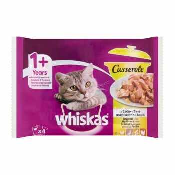 Whiskas Multipack Casserole Selectii Pasare, 4x85 g