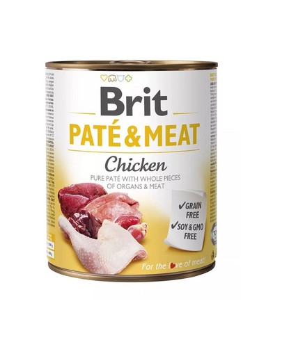 BRIT Pate&Meat chicken 800 g Hrana pentru caini adulti, pateu cu pui