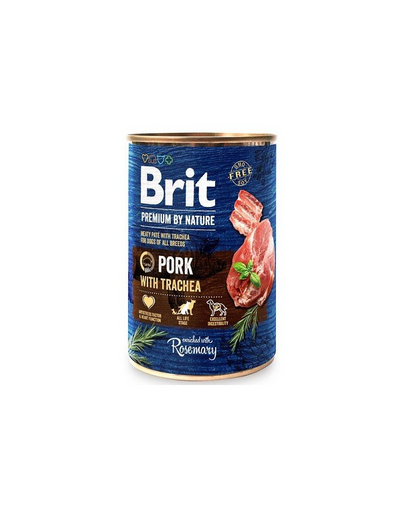 BRIT Premium by Nature 400 g hrana caine adult, carne de porc si esofag
