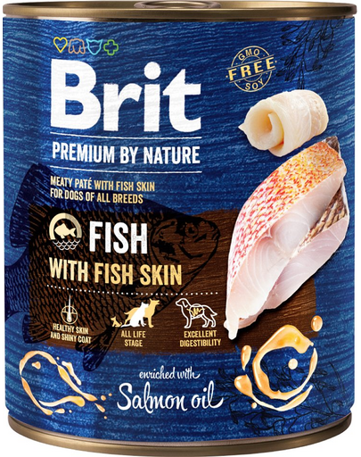 BRIT Premium by Nature Fish&Fish Skin 800 g hrana naturala caini, peste si piele de peste