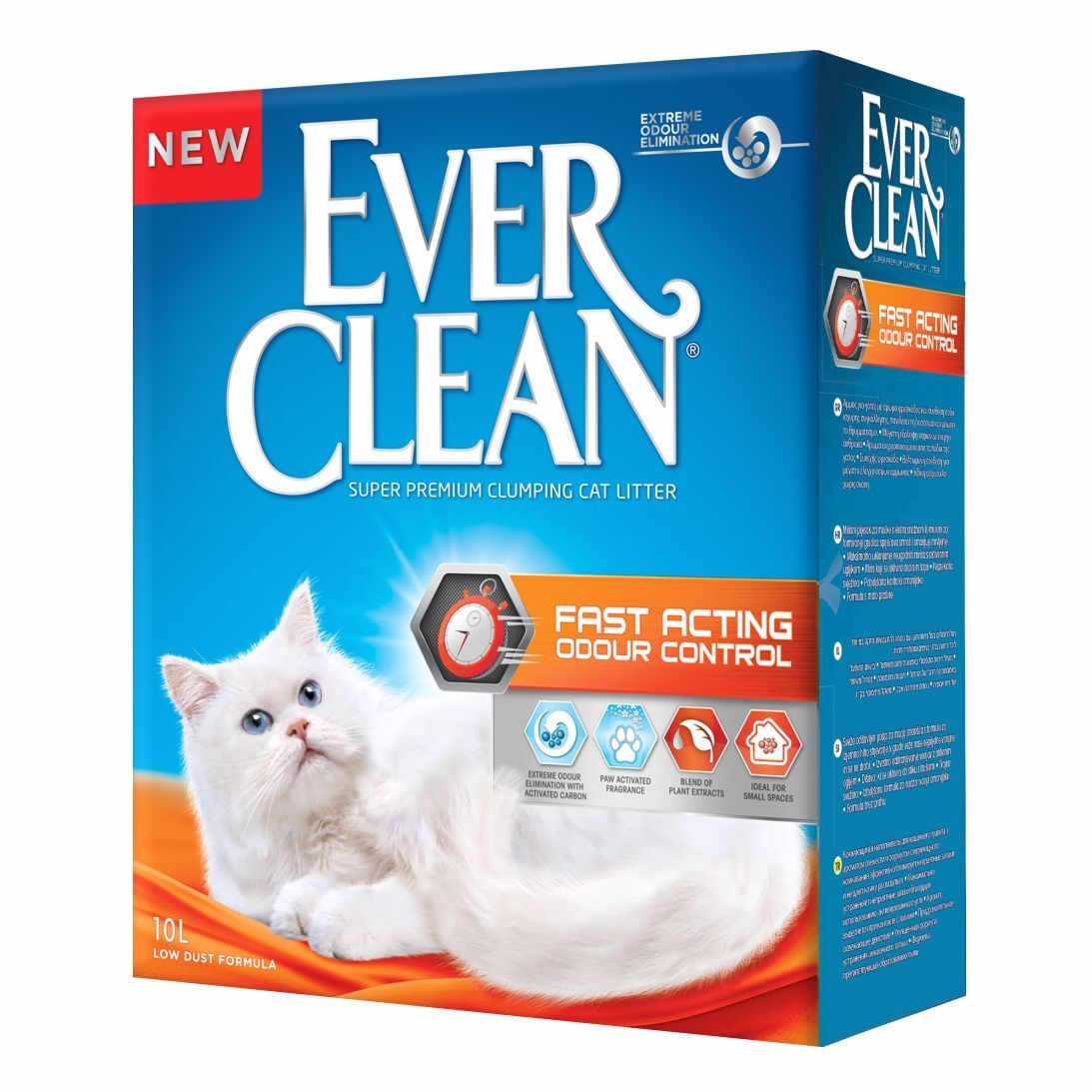EVER CLEAN Fast Acting, Fresh, așternut igienic pisici, granule, bentonită, aglomerant, neutralizare mirosuri, 10l