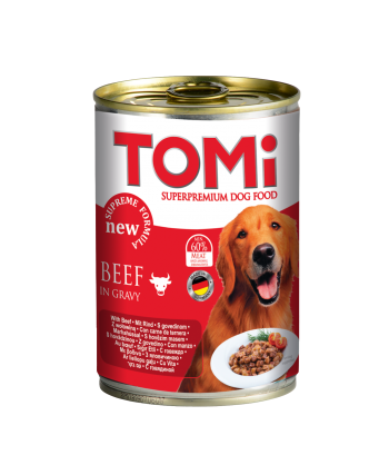 Hrana umeda pentru caini Tomi cu vita 400g