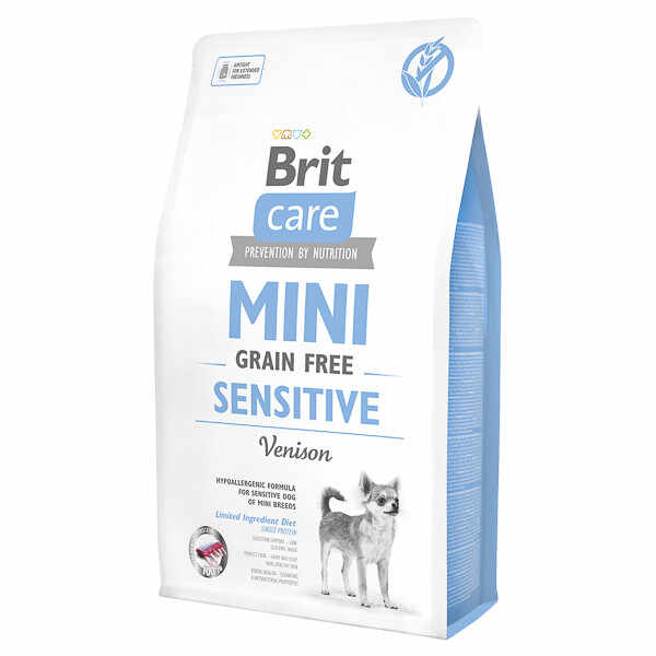 Brit Care Mini Sensitive, XS-S, Vânat, hrană uscată fară cereale câini, sensibilităţi digestive, 2kg