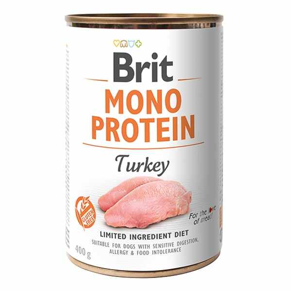Brit Mono Protein, Conserva caini, Curcan 400 g