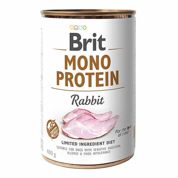 Brit Mono Protein Conserva caini, iepure 400 g