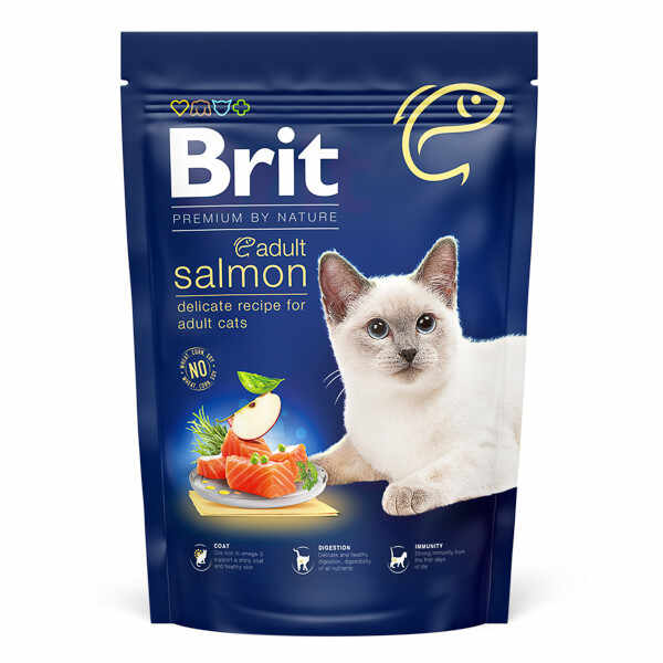 Brit Premium by Nature, Somon, hrană uscată pisici, 800g