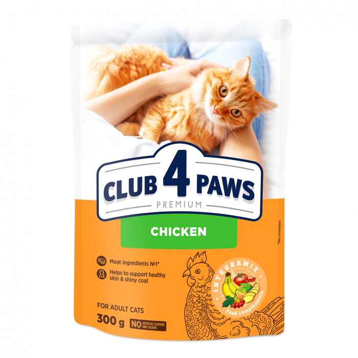 Club 4 Paws Premium Hrana uscata pisici adulte, cu Pui 0,3kg