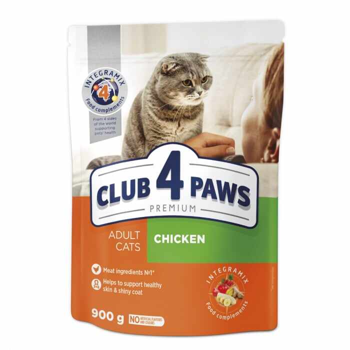 Club 4 Paws Premium Hrana uscata pisici adulte, cu Pui 0,9kg