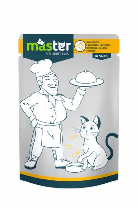 Master Hrana umeda pisici - cu Pui in sos, 24x80g