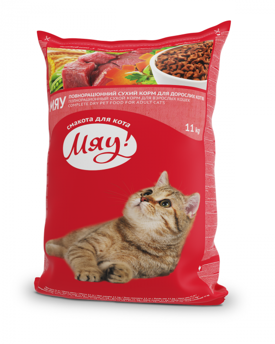 Miau Hrana uscata pisici - carne, orez, legume 11kg