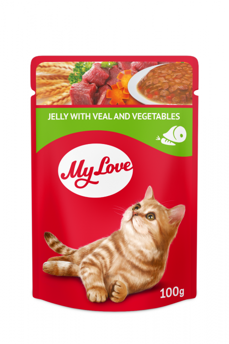 My love Hrana umeda pisici - vita si legume in jeleu 24 0,1kg