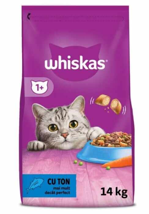 Whiskas, Hrana uscata pisici, ton, 14kg