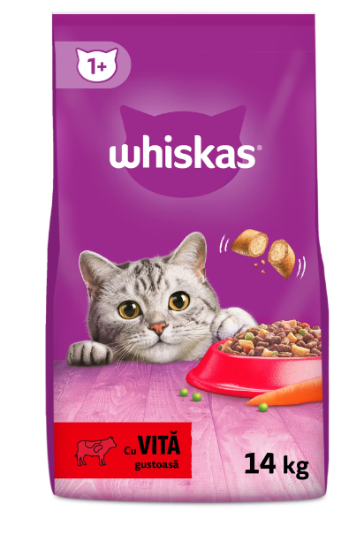 Whiskas, Hrana uscata pisici, vita, 14kg