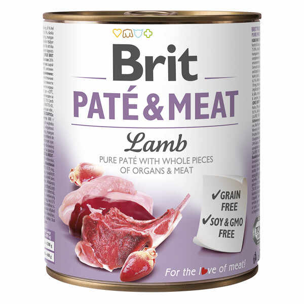 Brit Pate & Meat, Miel, Conservă hrană umedă fără cereale câini, (pate cu bucăți de carne), 800g