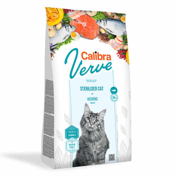 Calibra Verve GF Sterilised, Hering, hrană uscată fără cereale pisici sterilizate, 3.5kg