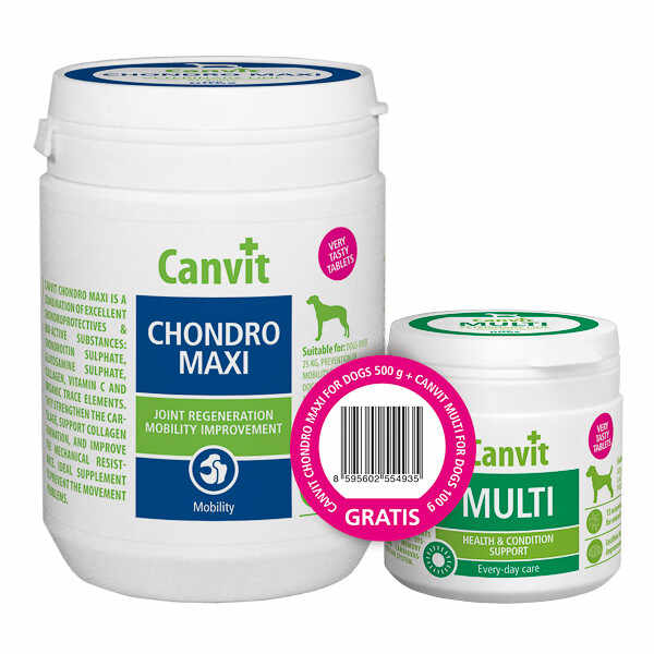 Canvit Chondro Maxi for Dogs 500g plus Canvit Multi for Dogs, 100g