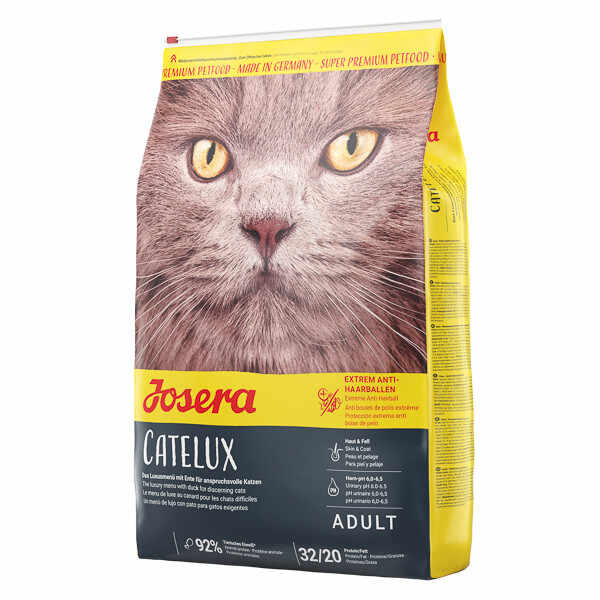 Josera Catelux, Rață, hrană uscată pisici, limitarea ghemurilor de blană, 4.25kg