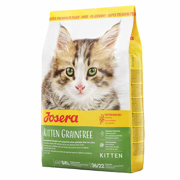 Josera Kitten Grain-Free, Somon, hrană uscată fără cereale pisici junior, 2kg