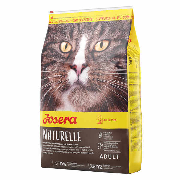 Josera Naturelle, Pui, hrană uscată fără cereale pisici sterilizate, 4.25kg