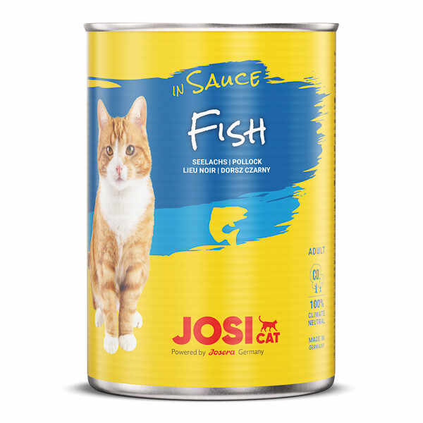 Josicat, Pește, bax Conservă hrană umedă pisici, (în sos), 12 x 415g