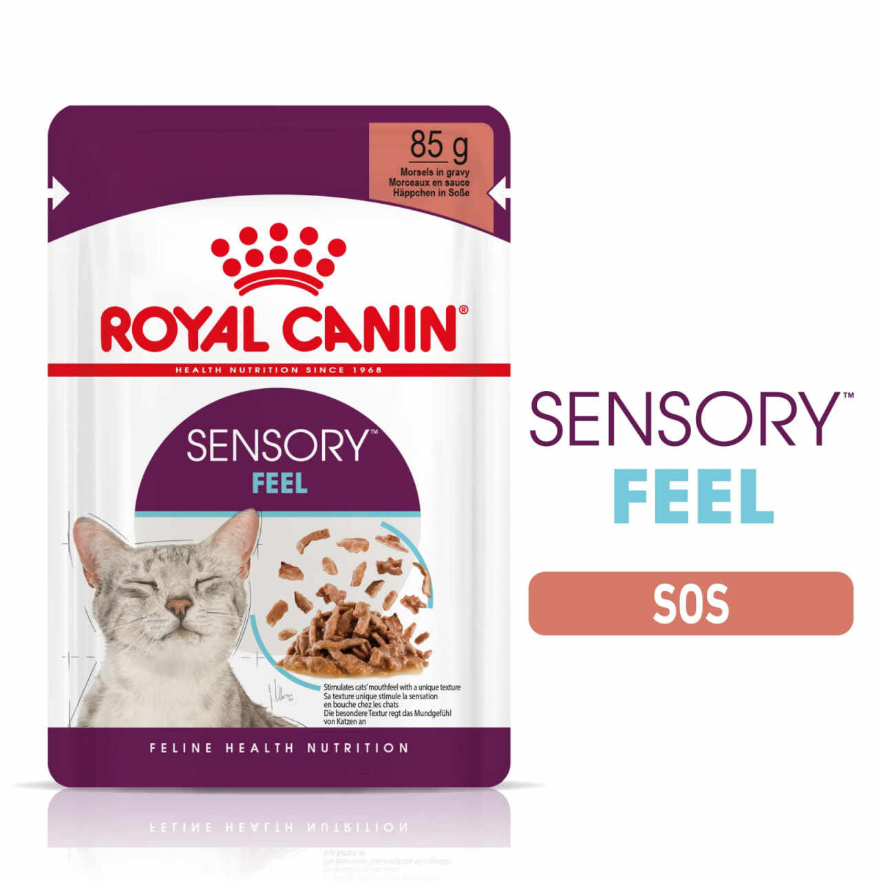 Royal Canin Sensory Feel, hrană umedă pisici, stimularea simțului tactil (în sos), 85g