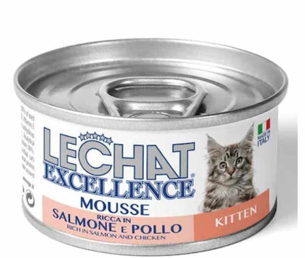 Lechat Excelence Mousse 85g Kitten, Somon/Pui