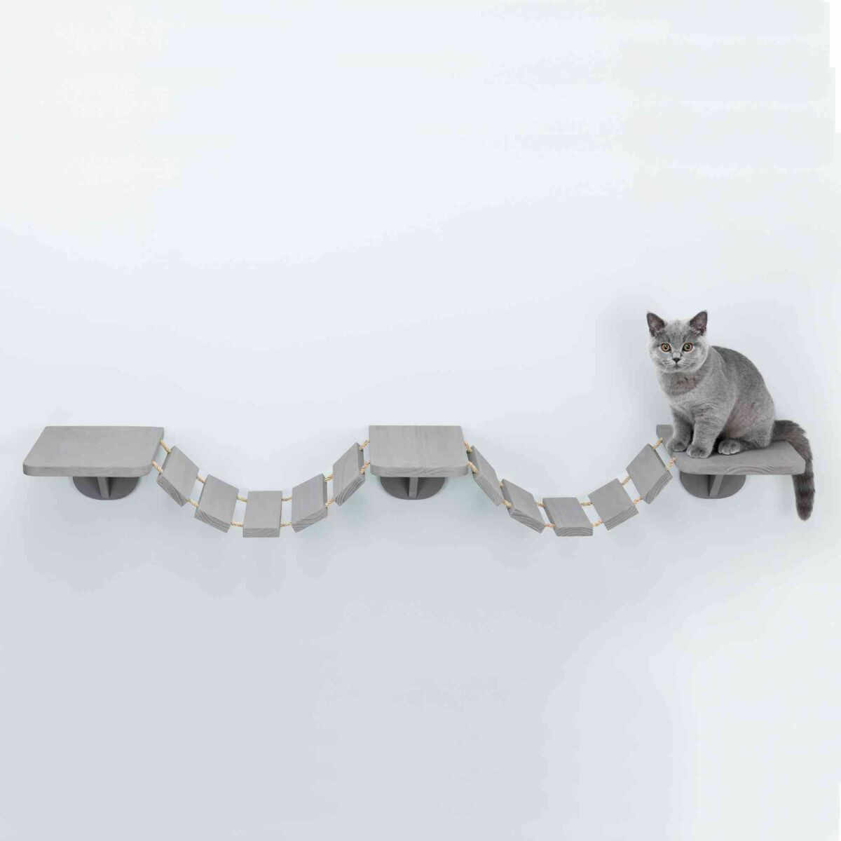 Scara pentru Pisici, Montaj pe Perete, 150 × 30 cm, Taupe, 49930