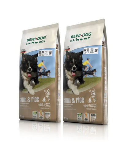 BEWI DOG Lamb & Rice 2 x 12,5 kg hrana cu miel si orez, pentru caini