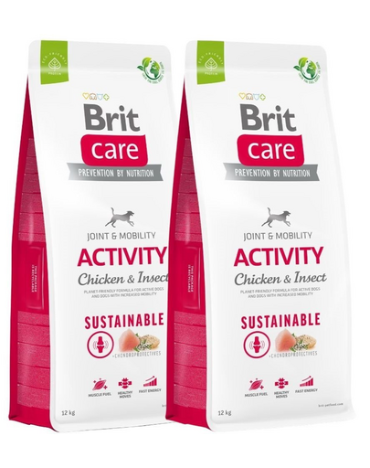 BRIT Care Dog Sustainable Activity Chicken & Insect 2 x 12kg Hrana caini, pui si insecte
