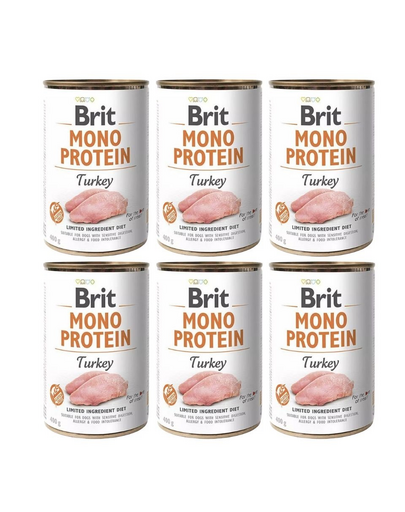BRIT Mono Protein Turkey 6x400 g hrana monoproteica din curcan