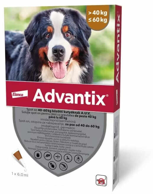 ADVANTIX (Bayer) Monopipetă împotriva puricilor şi căpuşelor pentru câini