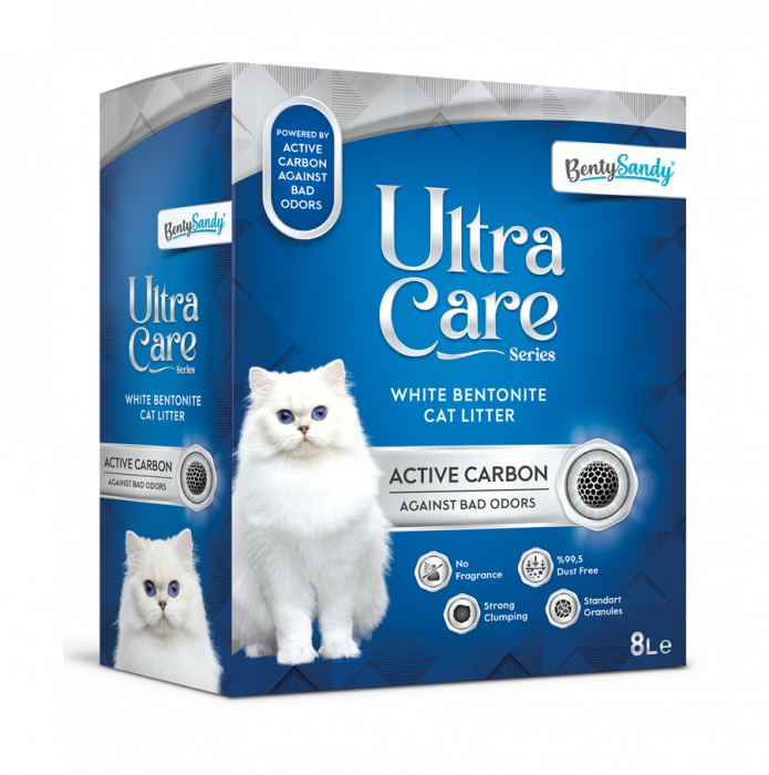 Asternut Igienic Ultra Care Carbon Activ pentru Pisici 8 l