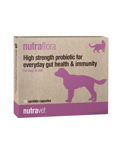 NUTRAVET Nutraflora 12 probiotice caini si pisici, sustinere intestinala si imunitara