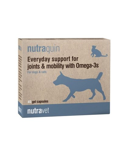 NUTRAVET Nutraquin 45 Omega-3 caini si pisici suport articulatii si mobilitate