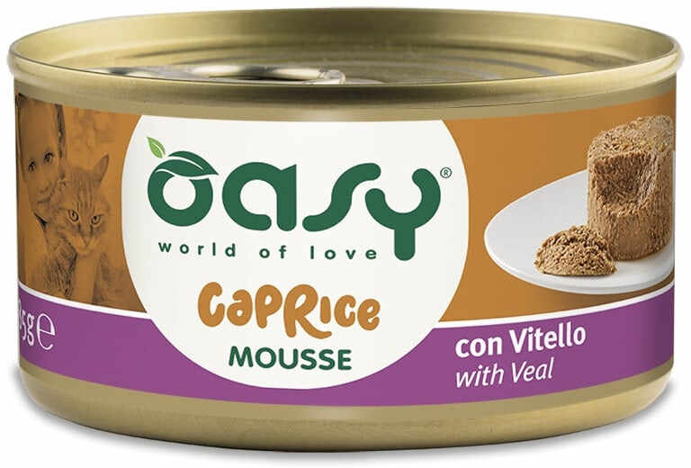 OASY CAPRICE Conservă pentru pisici, Mousse cu Viţel 85g