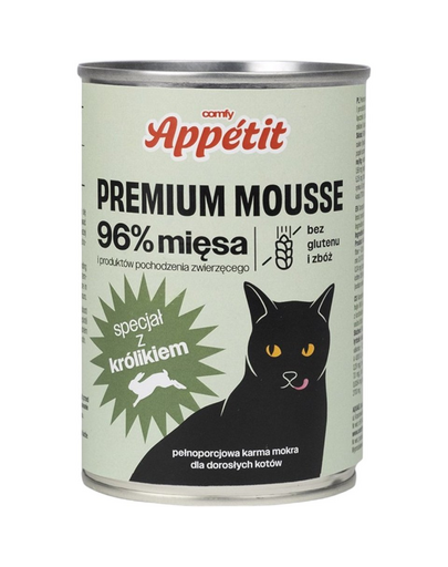 COMFY APPETIT PREMIUM Mousse Mancare umeda pentru pisici adulte, cu iepure 400 g